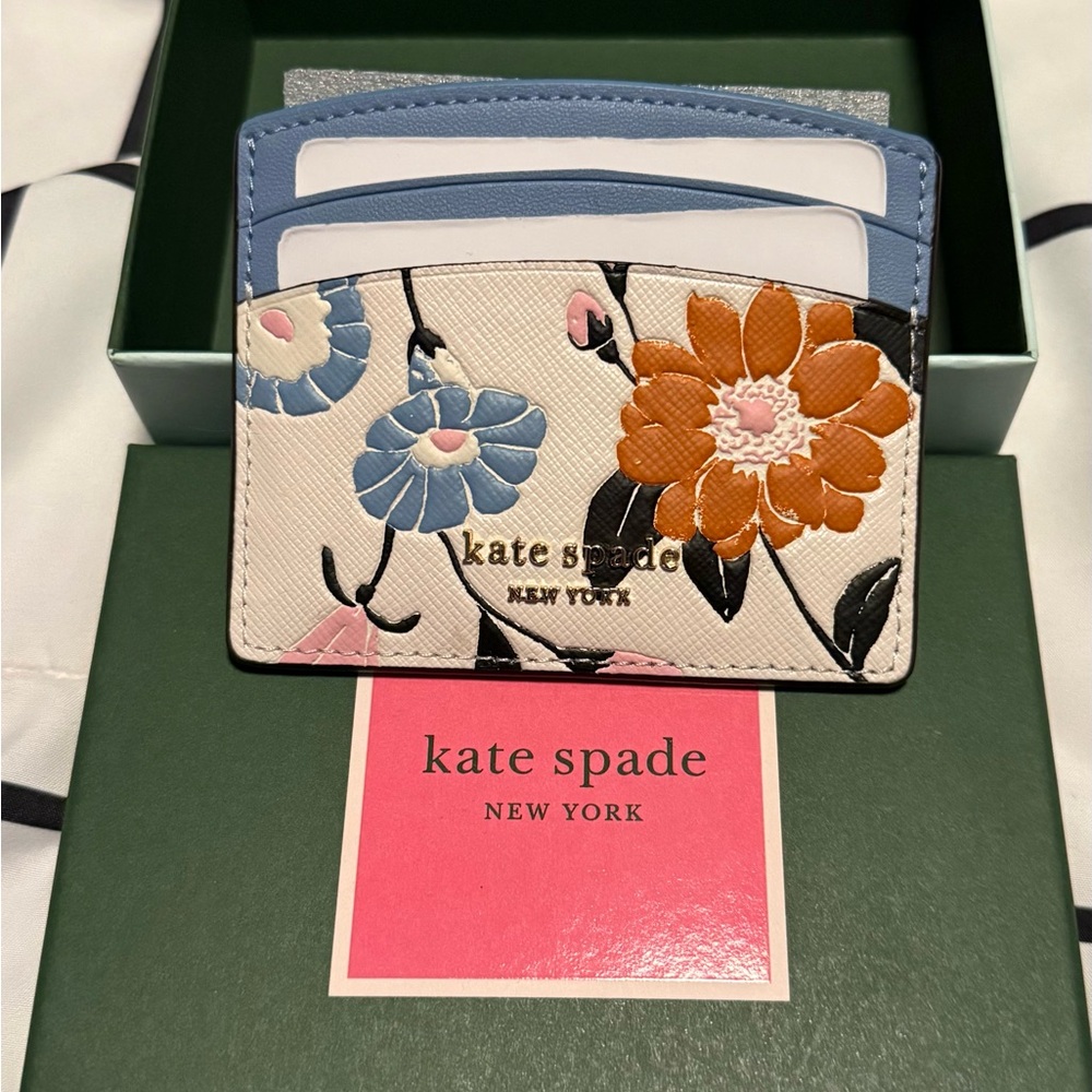 NWT kate spade Morgan Grand Floral Slim Card Holder + BOX - Picture 5 of 5